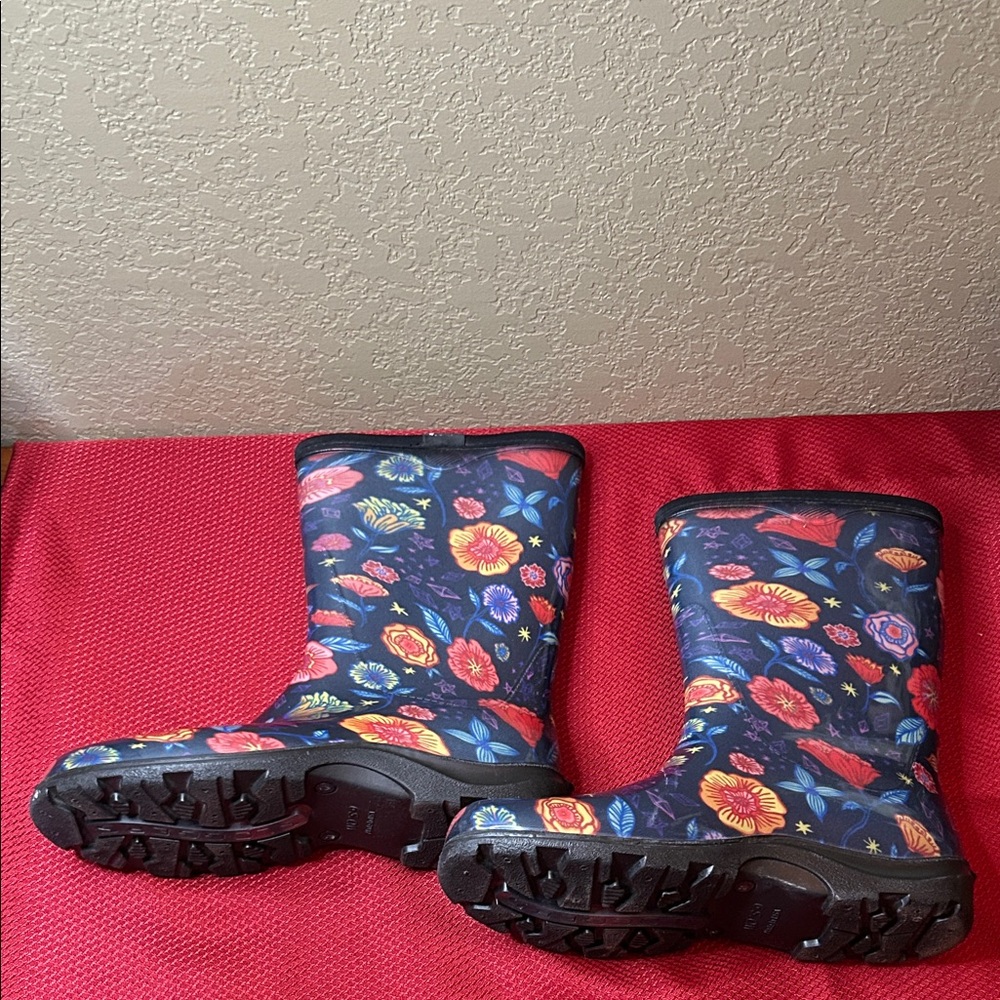 Sloggers Women's Floral Blue Rain Boots Size 9 sku#139 - Picture 8 of 16